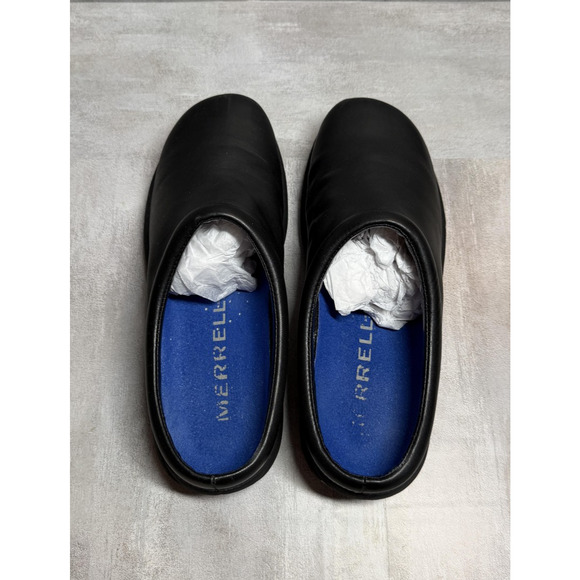 Merrell Shoes Womens Size 9.5 Black Leather Jungle Primo Slip On Clog Mule - Picture 7 of 9